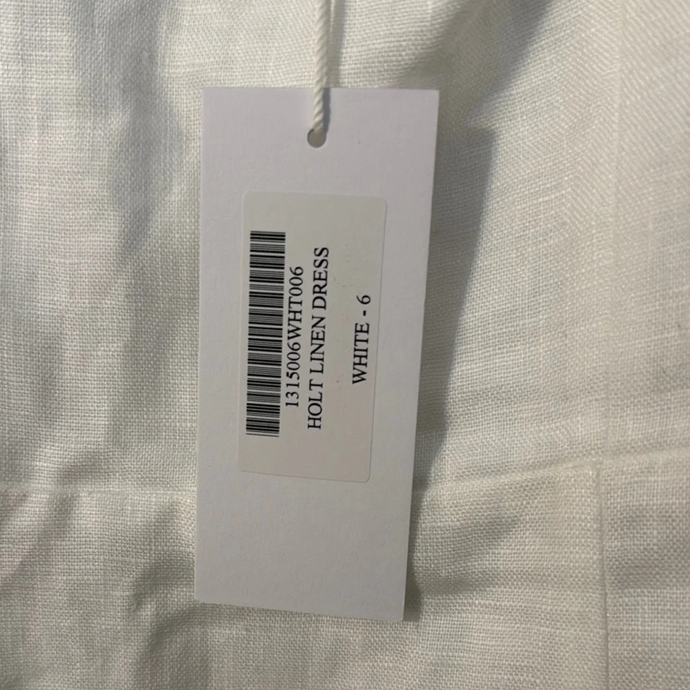 Reformation White Spaghetti Strap Linen Dress - Picture 6 of 6